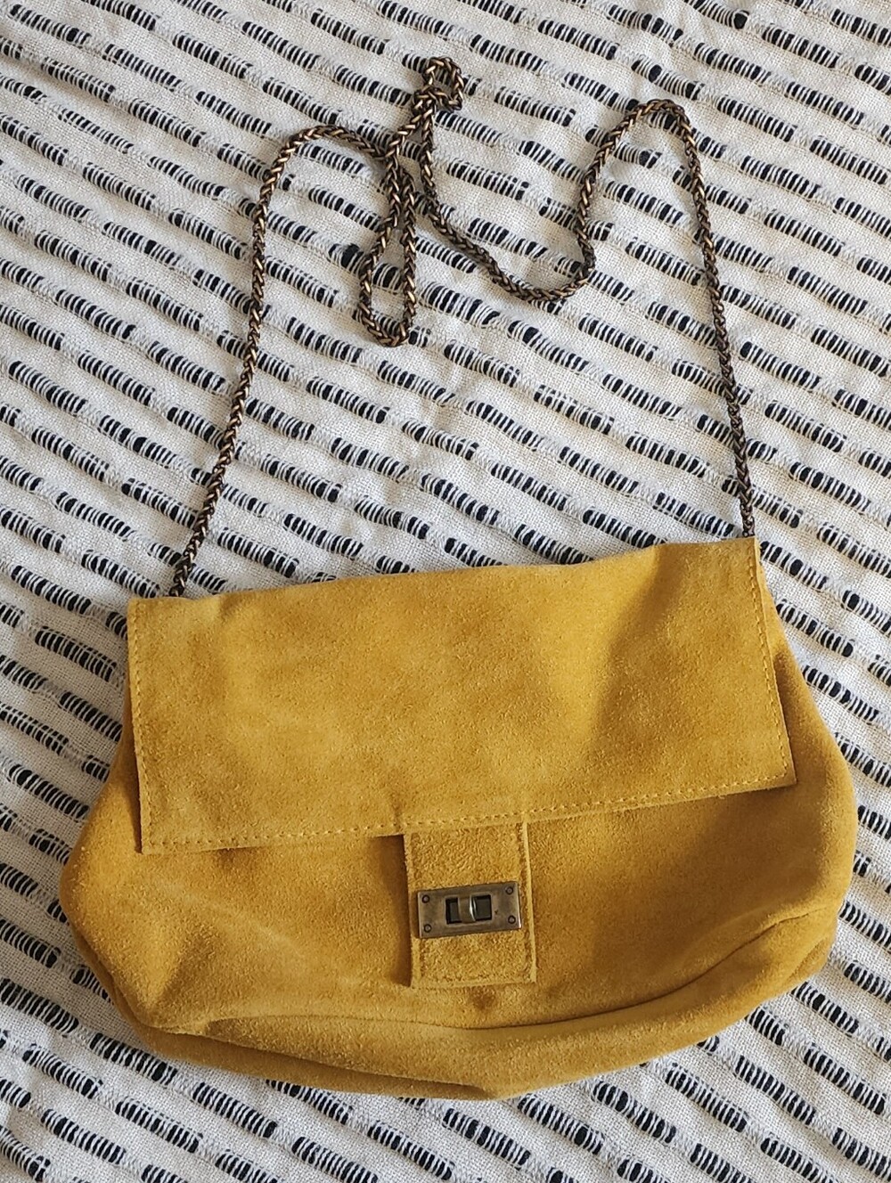 Free People Mustard Yelloe Suede Slouchy Shoulder Bag
